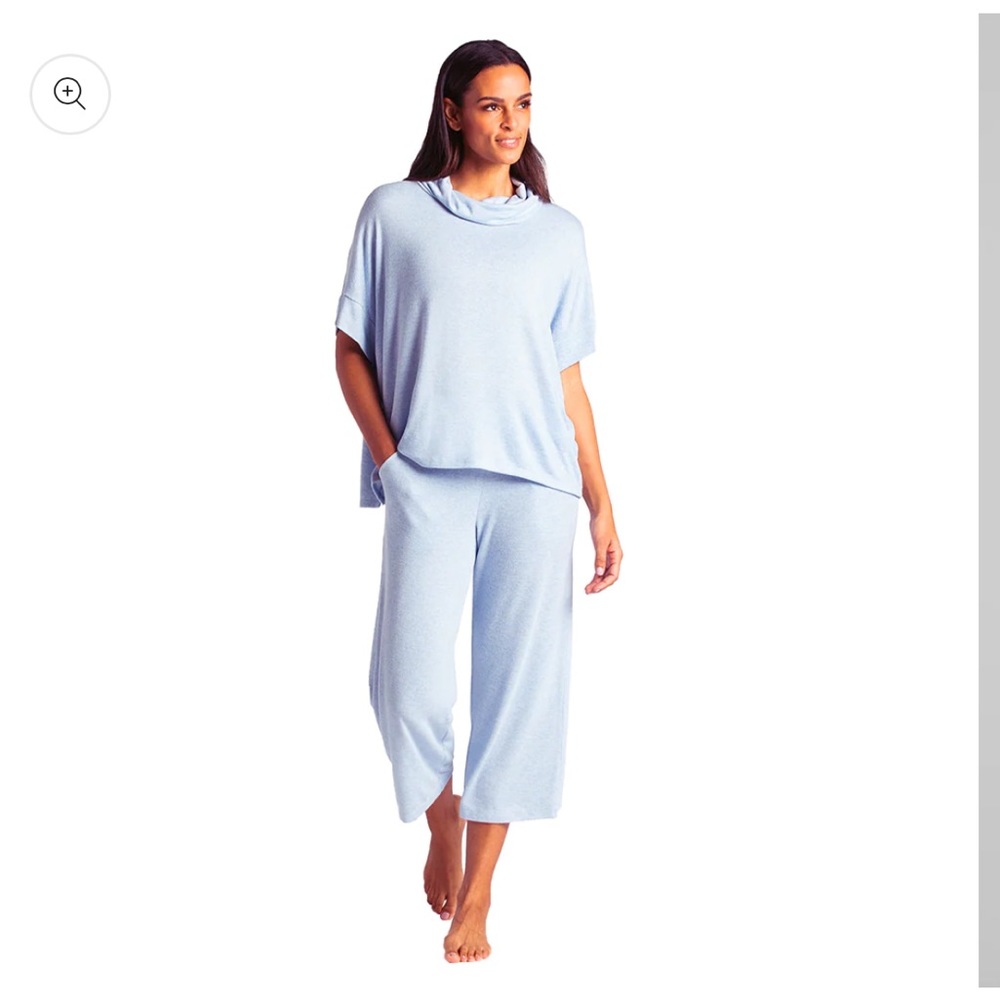 NWOT / Softies Dream Jersey Cowl Neck Lounge Set / SM / Sky Blue